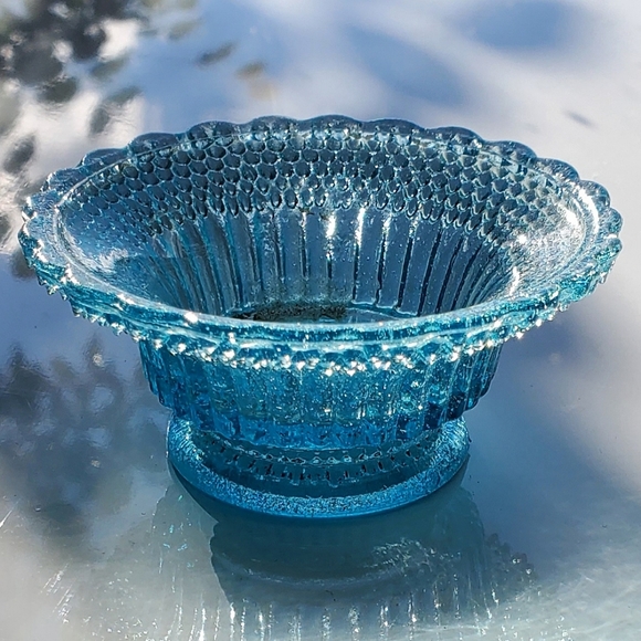 Vntg Degenhart ⭐️Star and Dewdrop💧 Aqua Salt Cellar - Picture 2 of 10